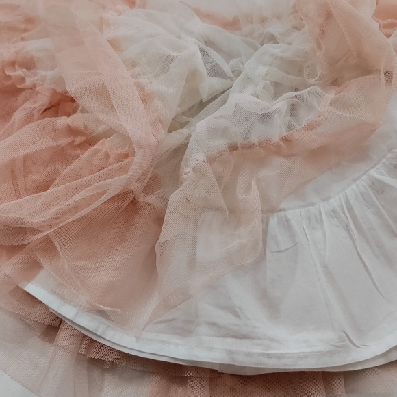 Tutu Pink Ombre Tulle White Cotton Lining Silver Sparkle Elastic Waist 3T - Picture 6 of 7